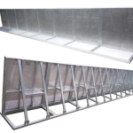 aluminum crowd control barrier section for concert stage and event security