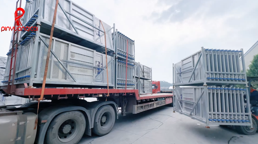Aluminum Stage Barrier loading and shipping