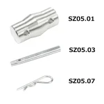 200x200mm spigot truss coupler pin and R-clip hardware set