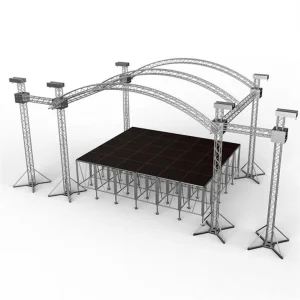 Triple-Arched Curved Roof Stage Truss for LED & Lighting Rigging