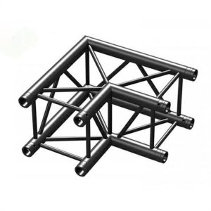 90-degree black aluminum truss corner component for stage rigging