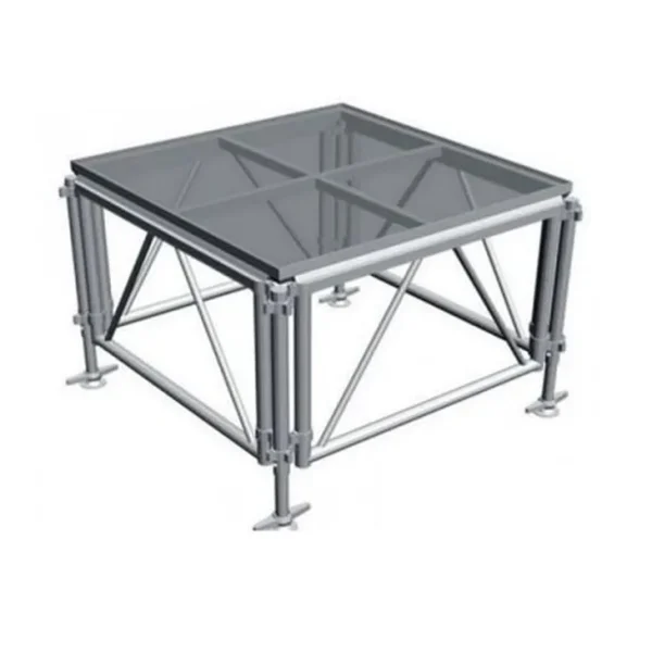 Single 4x4ft modular acrylic stage unit with aluminum frame