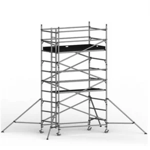 Double Width Aluminum Mobile Scaffold Tower with Caster Wheels