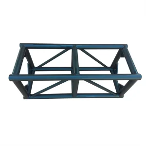 black middle-duty lighting truss detail for modular display frames