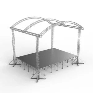 Triple-Arched Curved Roof Stage Truss with Expandable Crossbeams
