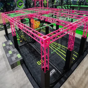 Pink Aluminum Truss Ninja Warrior Gym Play Equipment