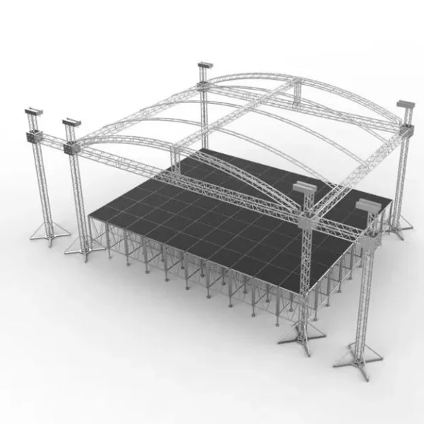 outdoor concert curved roof stage truss for larger lighting structures