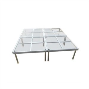 Single 4x4ft clear glass aluminium stage platform for wedding event