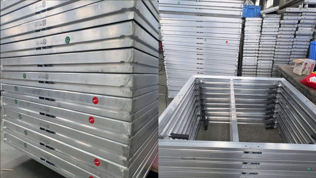 Modular stage boards with side locks and reserved lock holes for tight panel connection