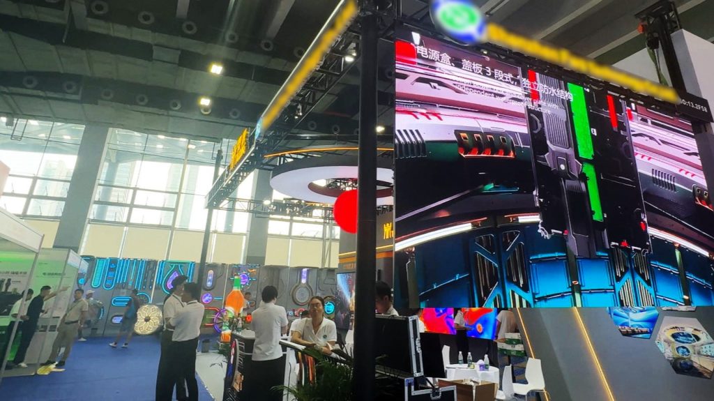 Aluminum truss frame supporting LED display wall