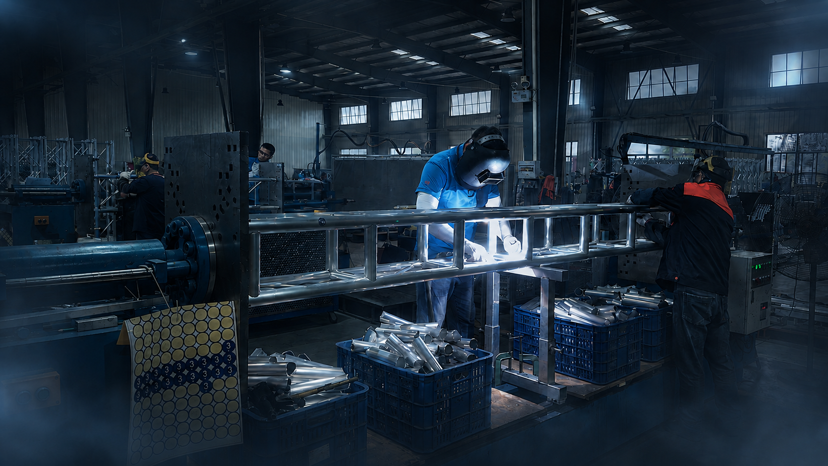 ENO Stage aluminum truss welding production