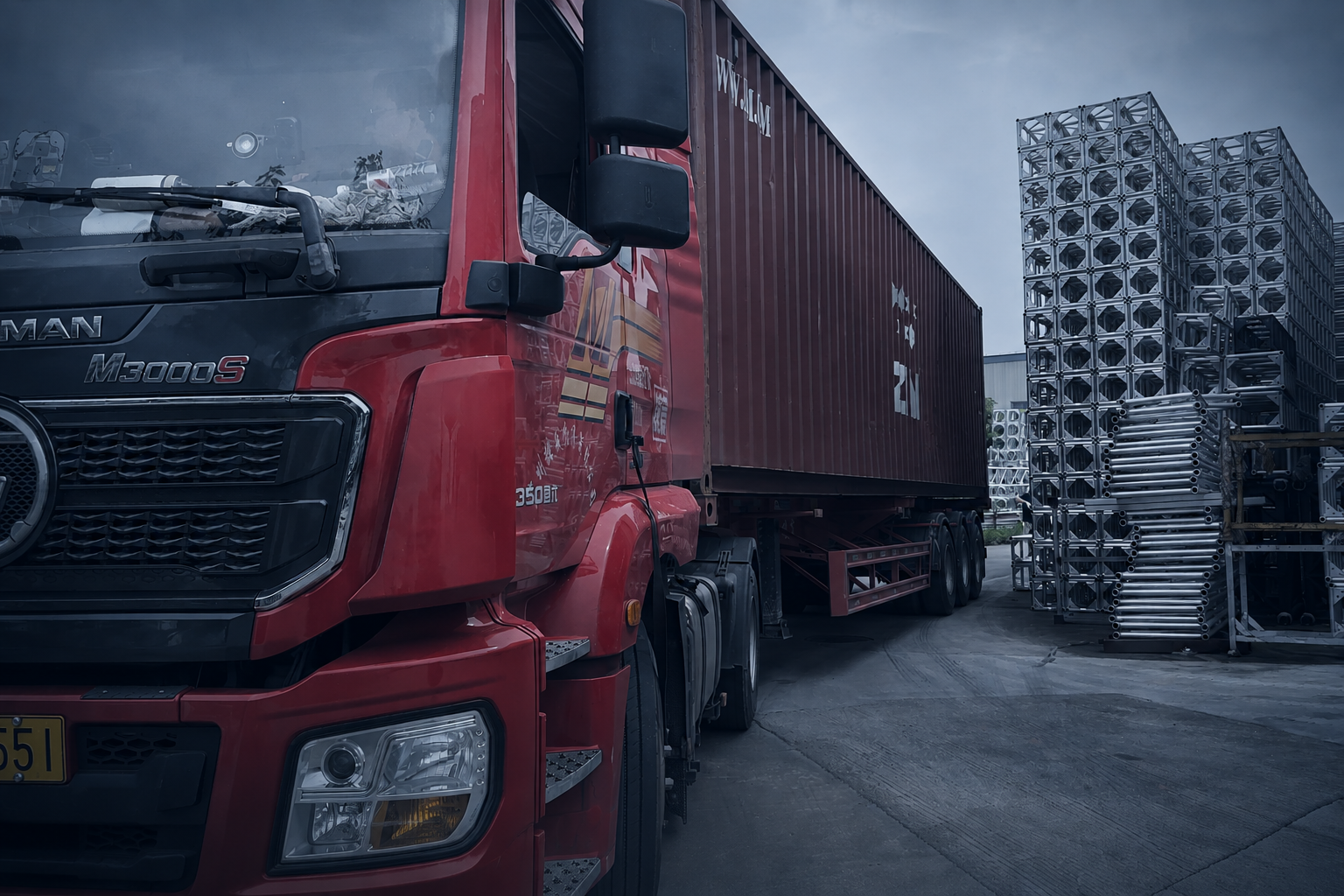 Container loading and export shipment at ENO Stage factory