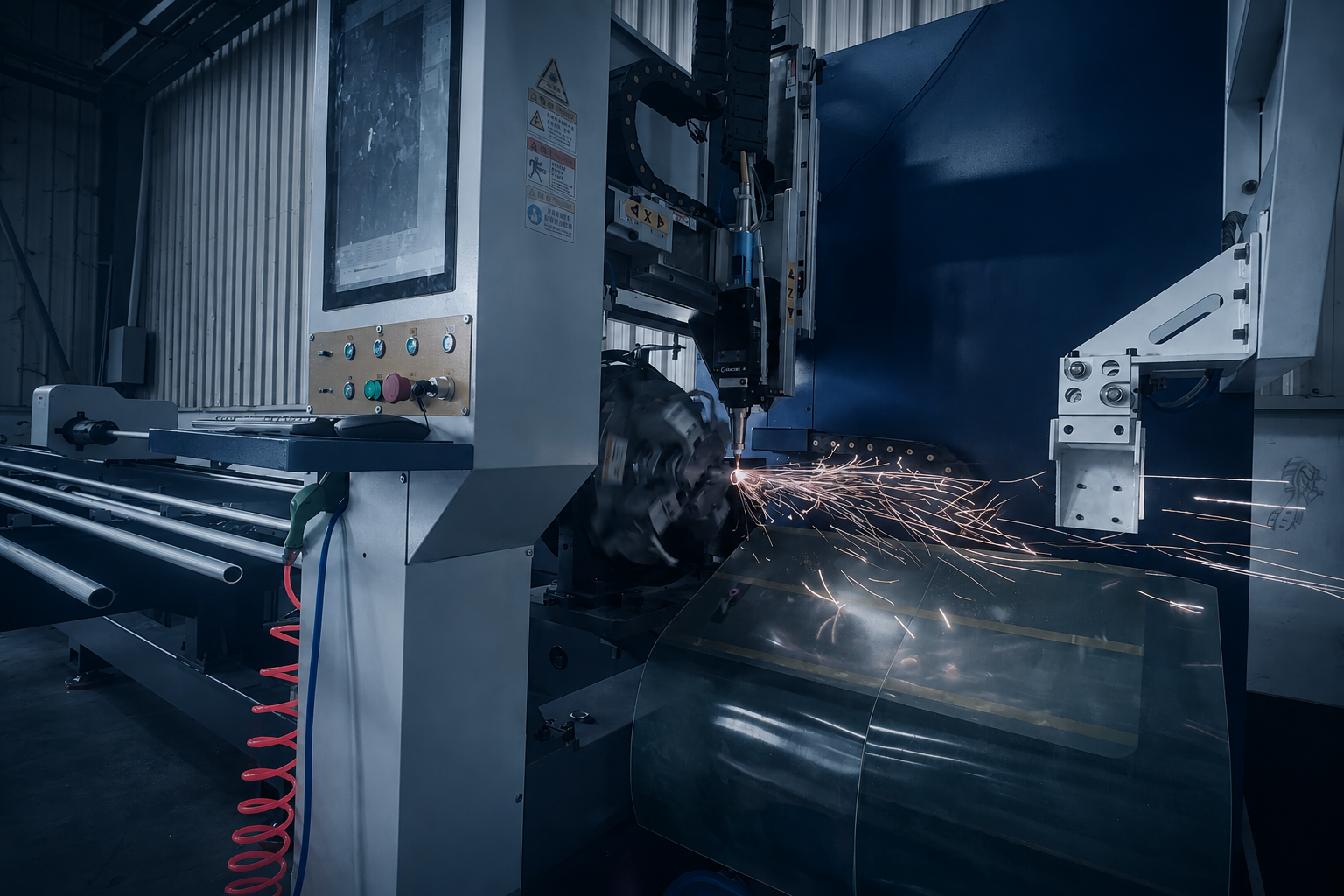 Daily factory production and CNC cutting at ENO Stage